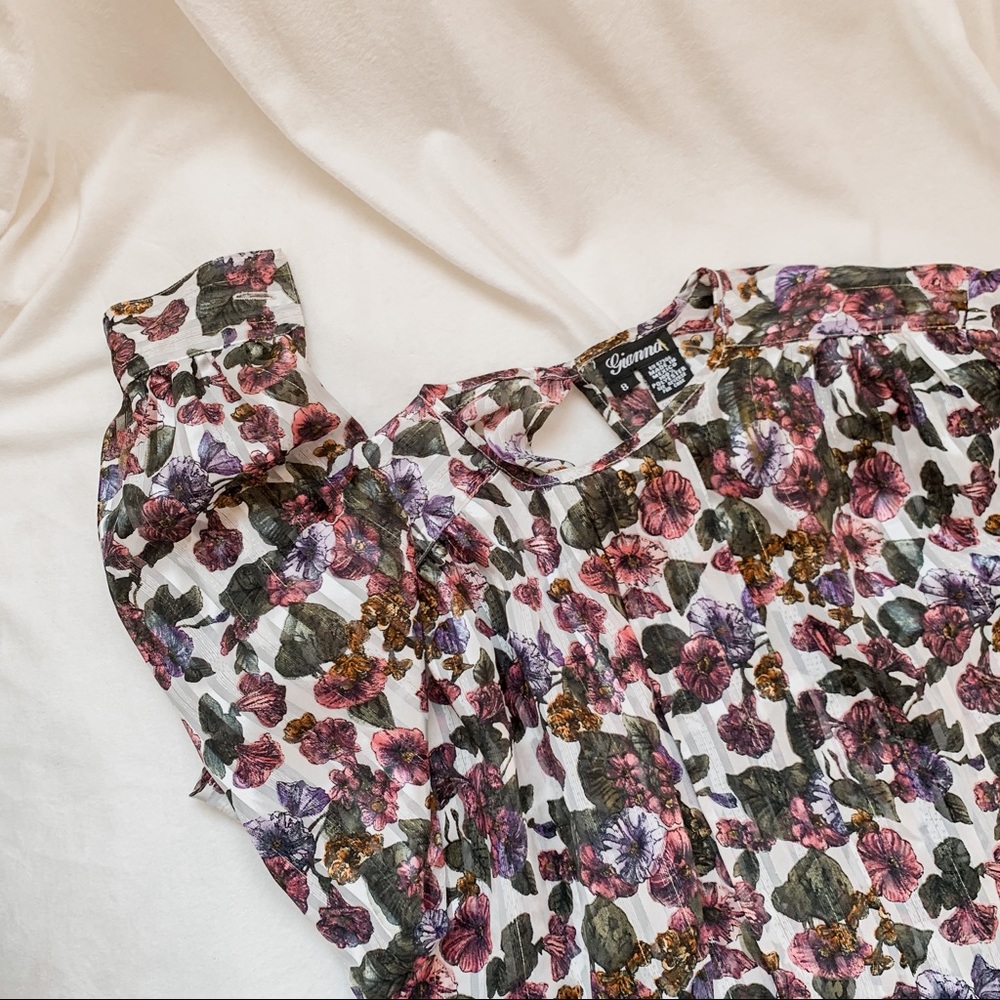 Vintage Gianna Floral Long Sleeved Top SZ 8
